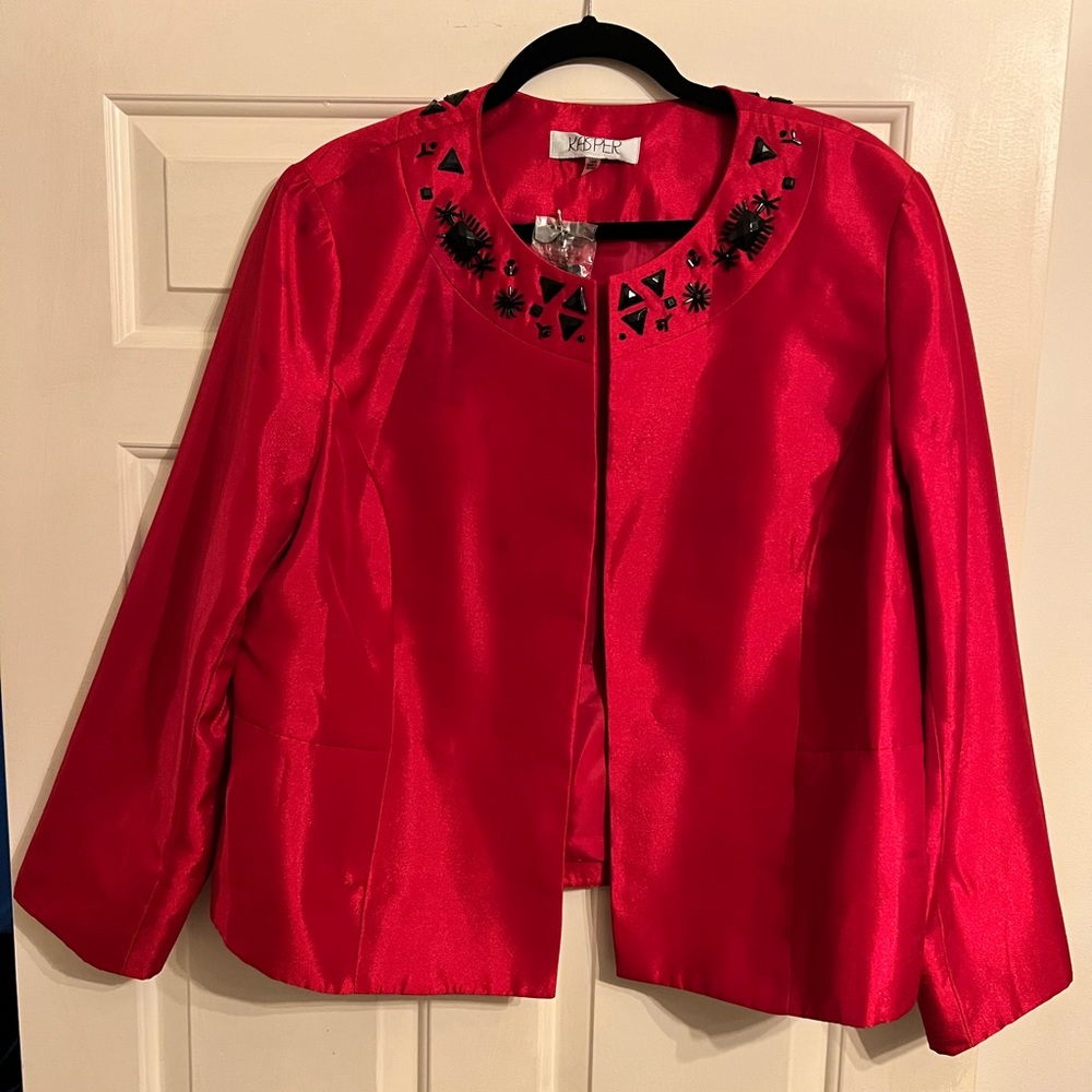 Kasper blazer with black decorative beads